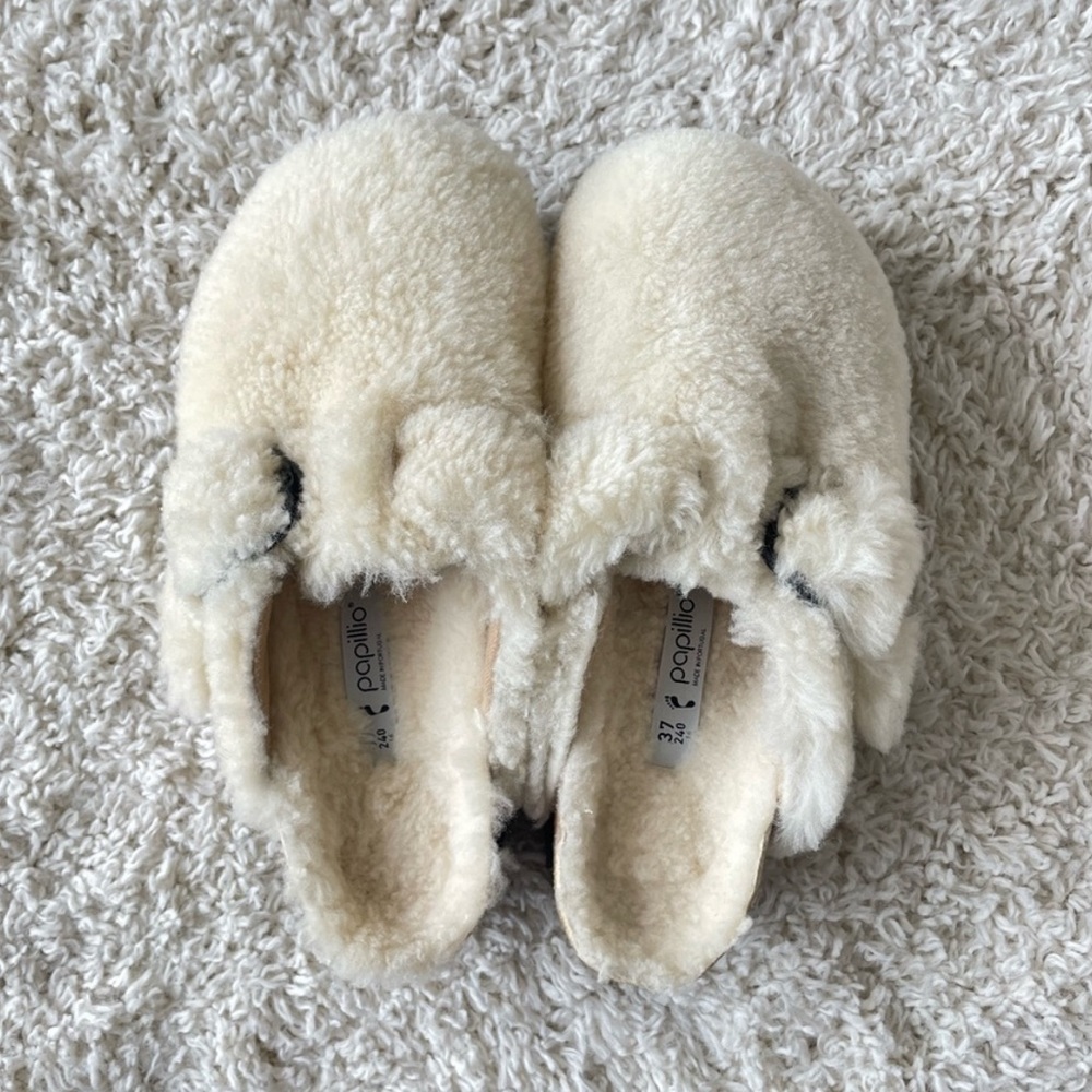 BIRKENSTOCK Boston Teddy Shearling Platform Clogs